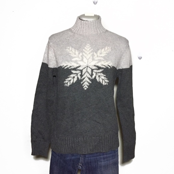Covington Sweaters - Covington Gray Color Block Snowflake Sweater S 6 8